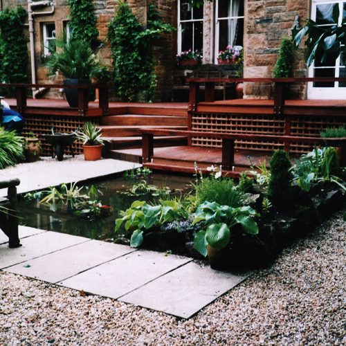 Decking with water feature